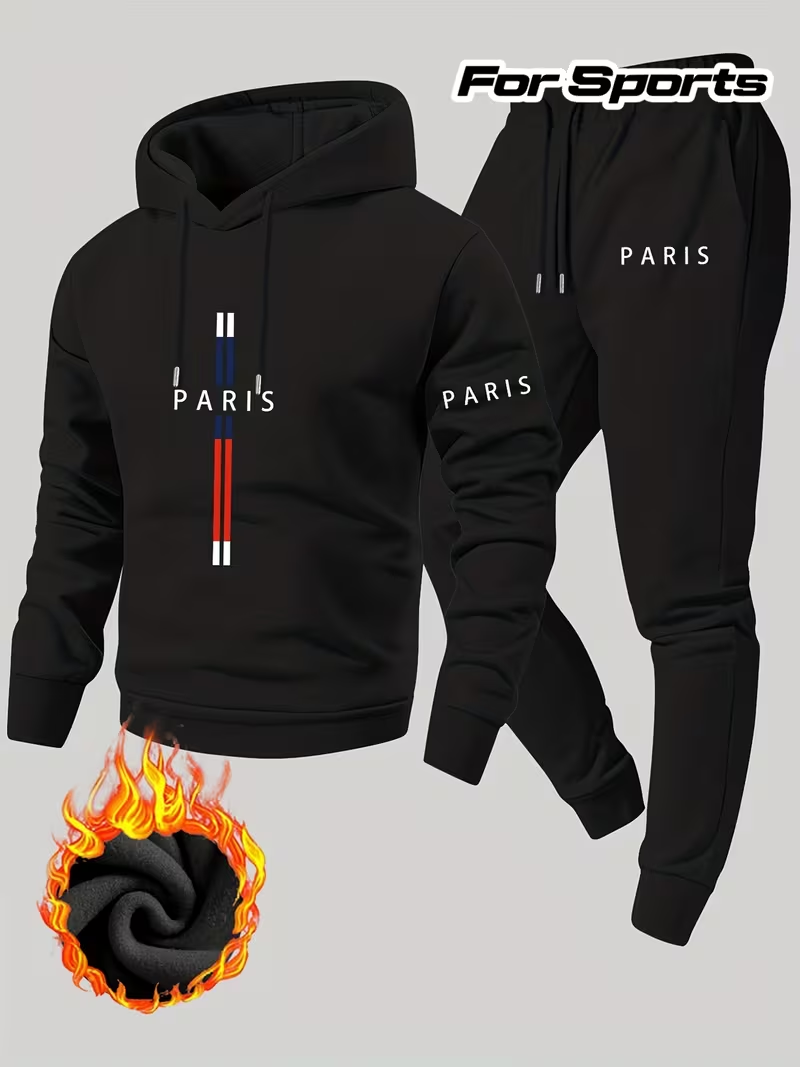 Running Gears - Men's Urban Casual Two-Piece Set Hooded