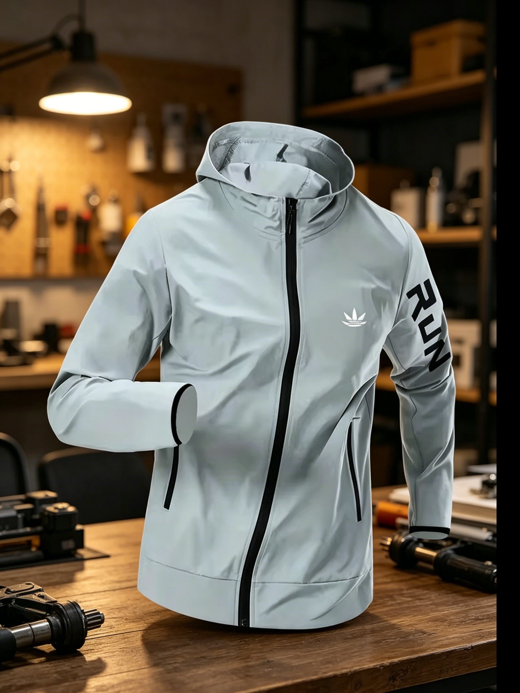 Mens Run Hooded Windbreaker Ja - Running Gear Jacket review and price