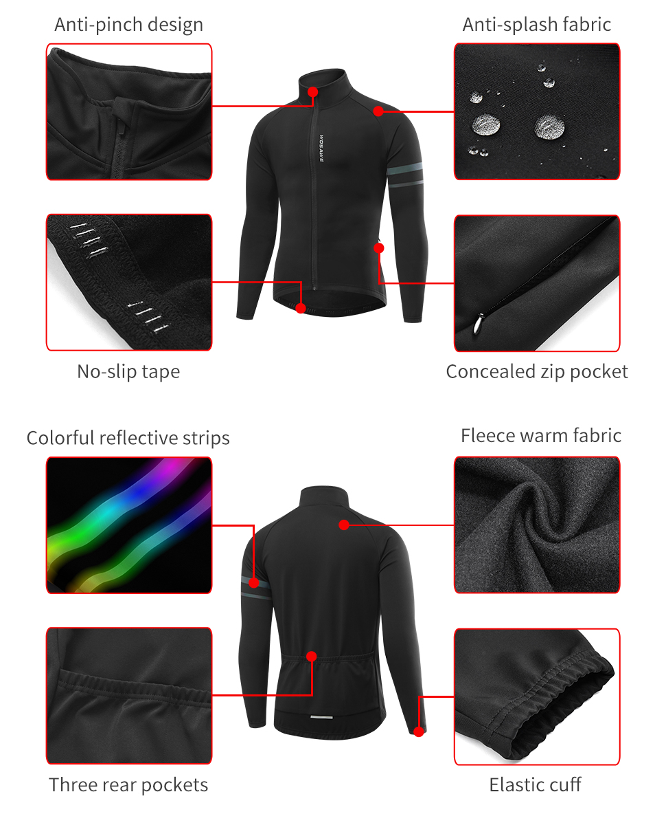 WOSAWE Men'sThermal Winter Cyc - Running Gear Jacket review and price